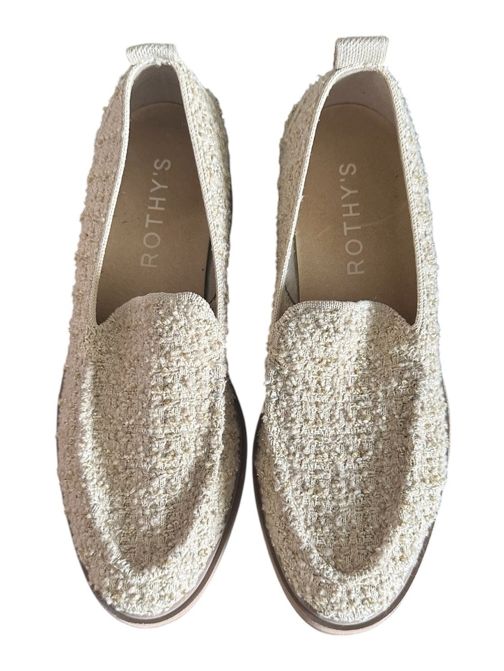 ROTHYS SNOWCAP BOUCLE TWEED LUG SLIPON CHUNKY LOAFER PREPPY SHOES 6.5